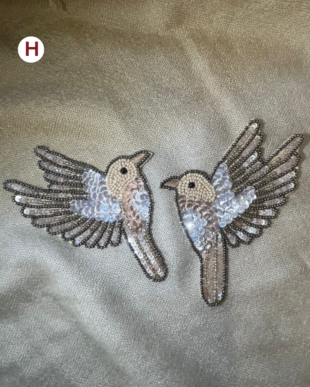 Beaded and sequined patch