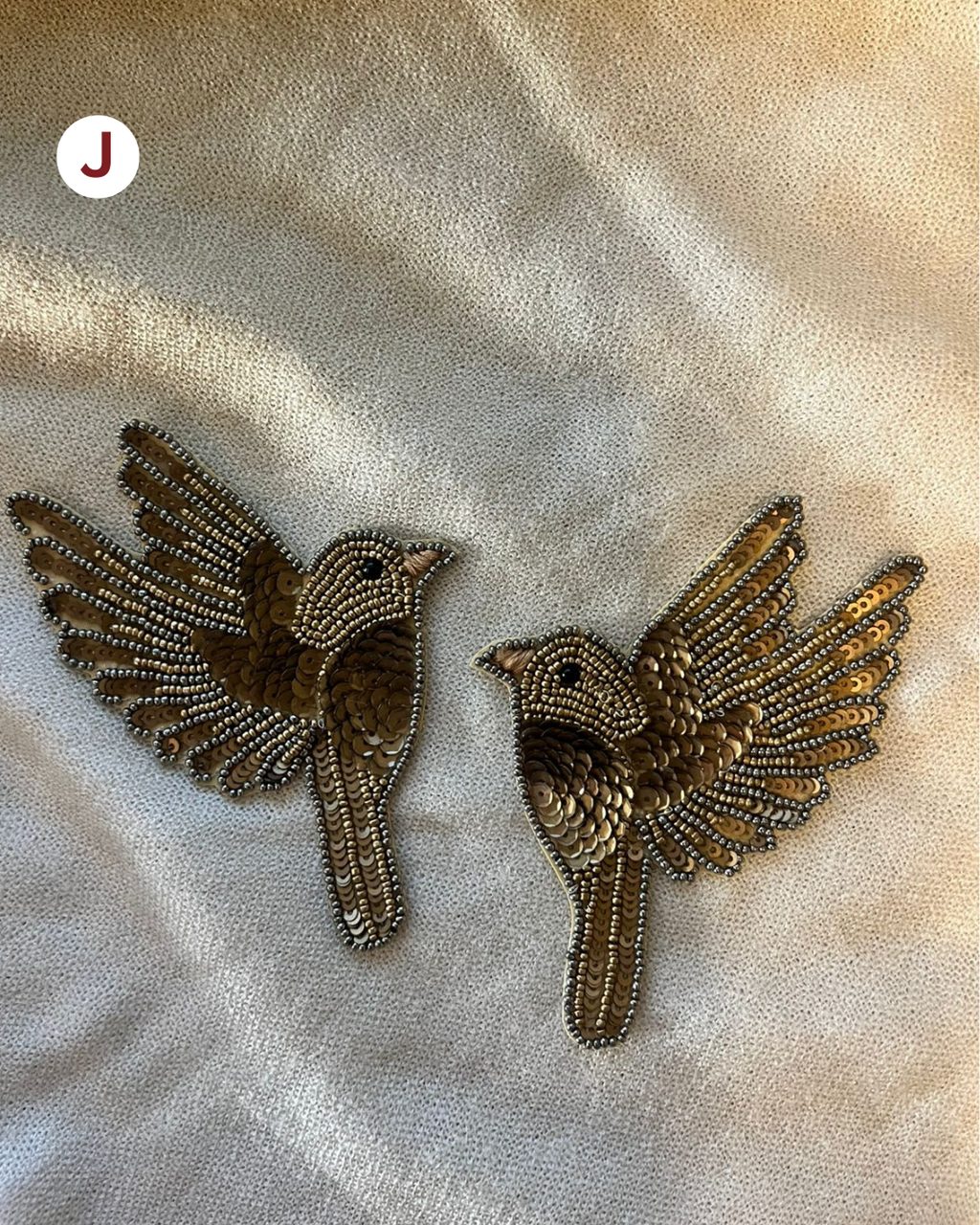 Beaded and sequined patch