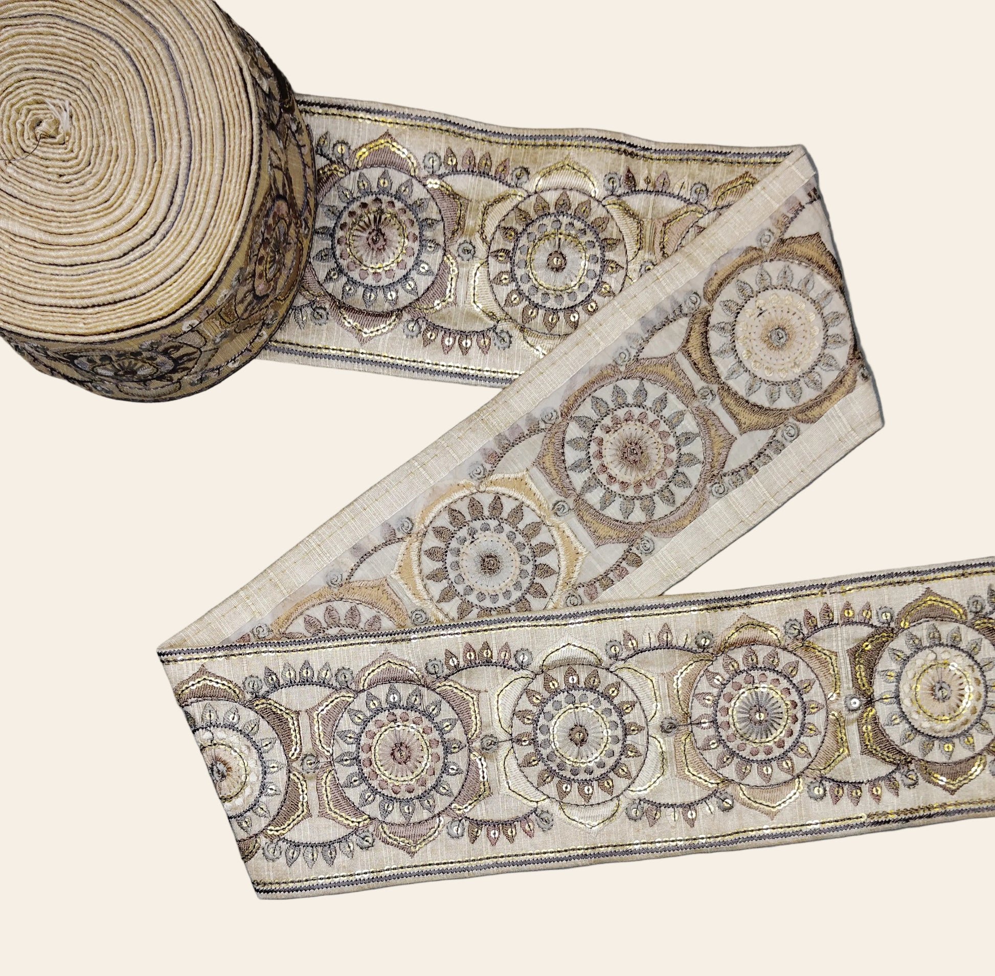 Embroidered Mandala Trim