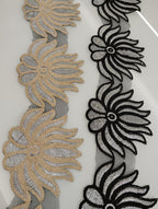 Metallic Floral Applique Lace Trim