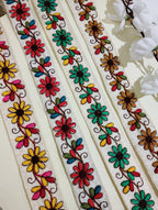 Floral Embroidered Cotton Ribbon Trims