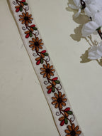 Floral Embroidered Cotton Ribbon Trims