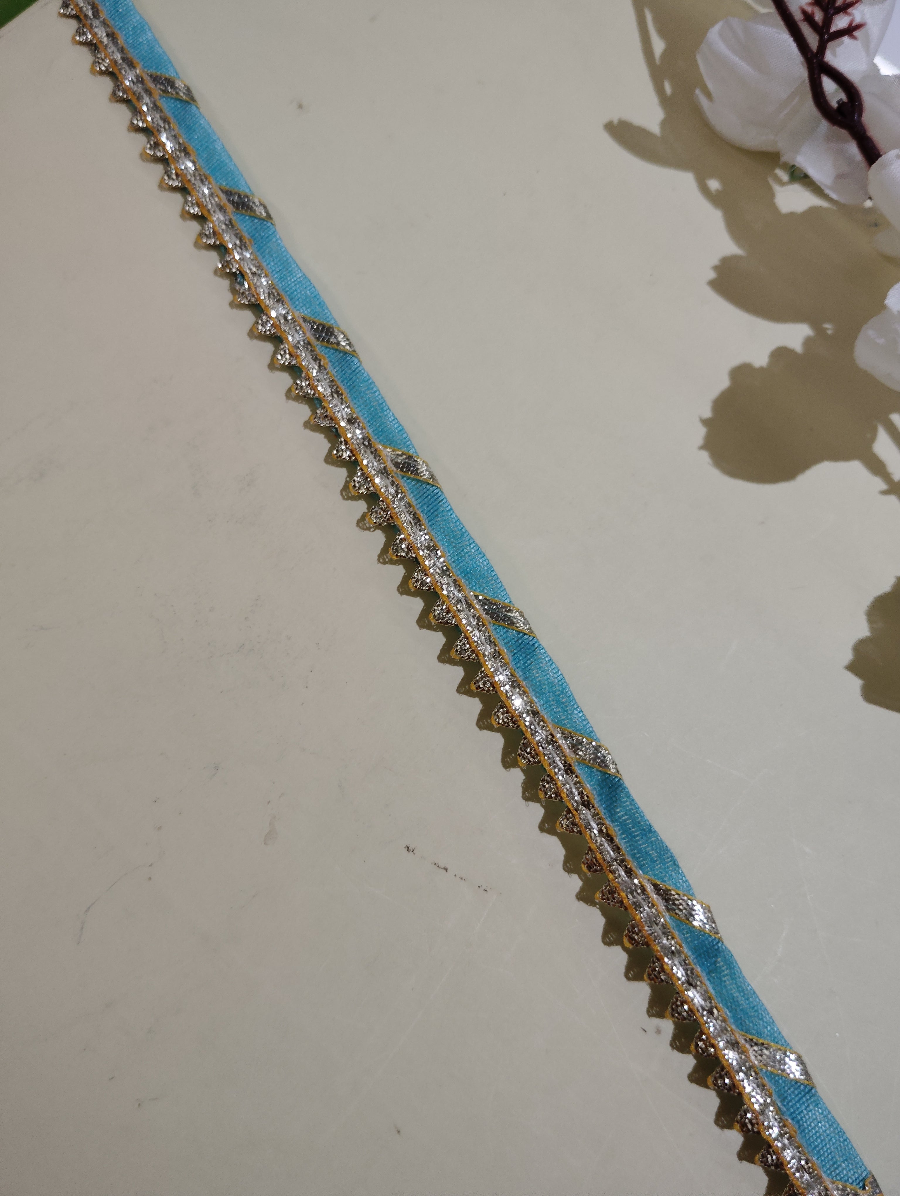 Festive Gota Patti Trim with Diagonal Zari Detailing