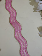 Metallic Gold Cord & Sequin Wave Lace