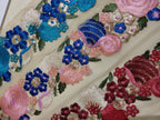 Multicolor Floral Embroidered Net Lace Trim