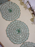 Premium Embroidered Sequin Scalloped Lace Trim with Floral Mandala Motifs