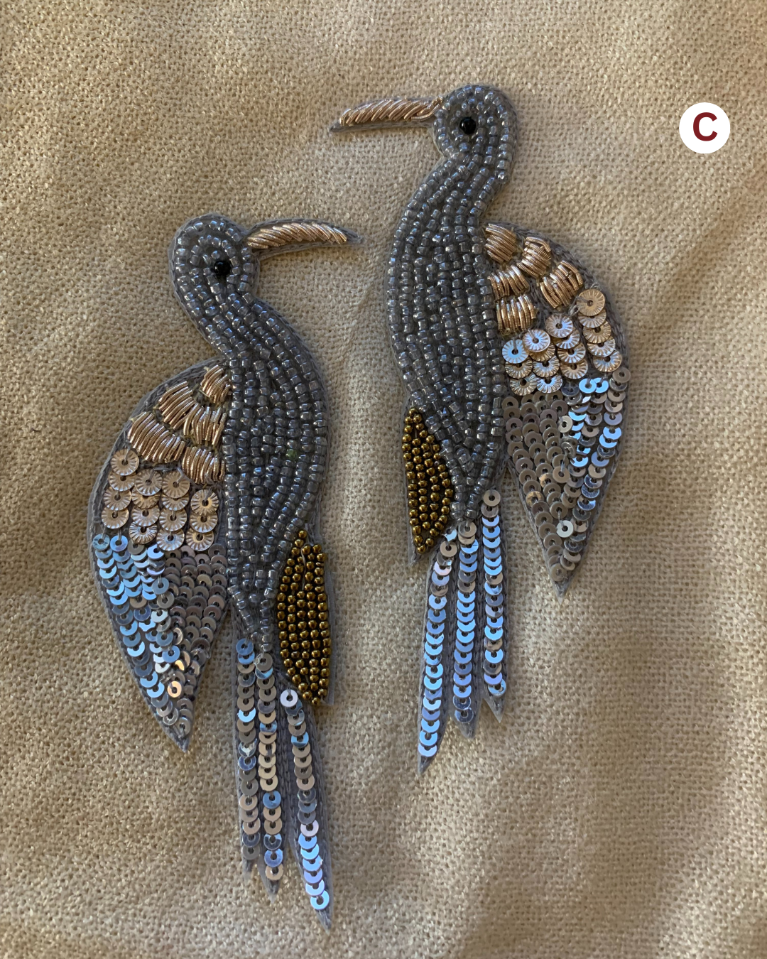Beaded Bird Patch