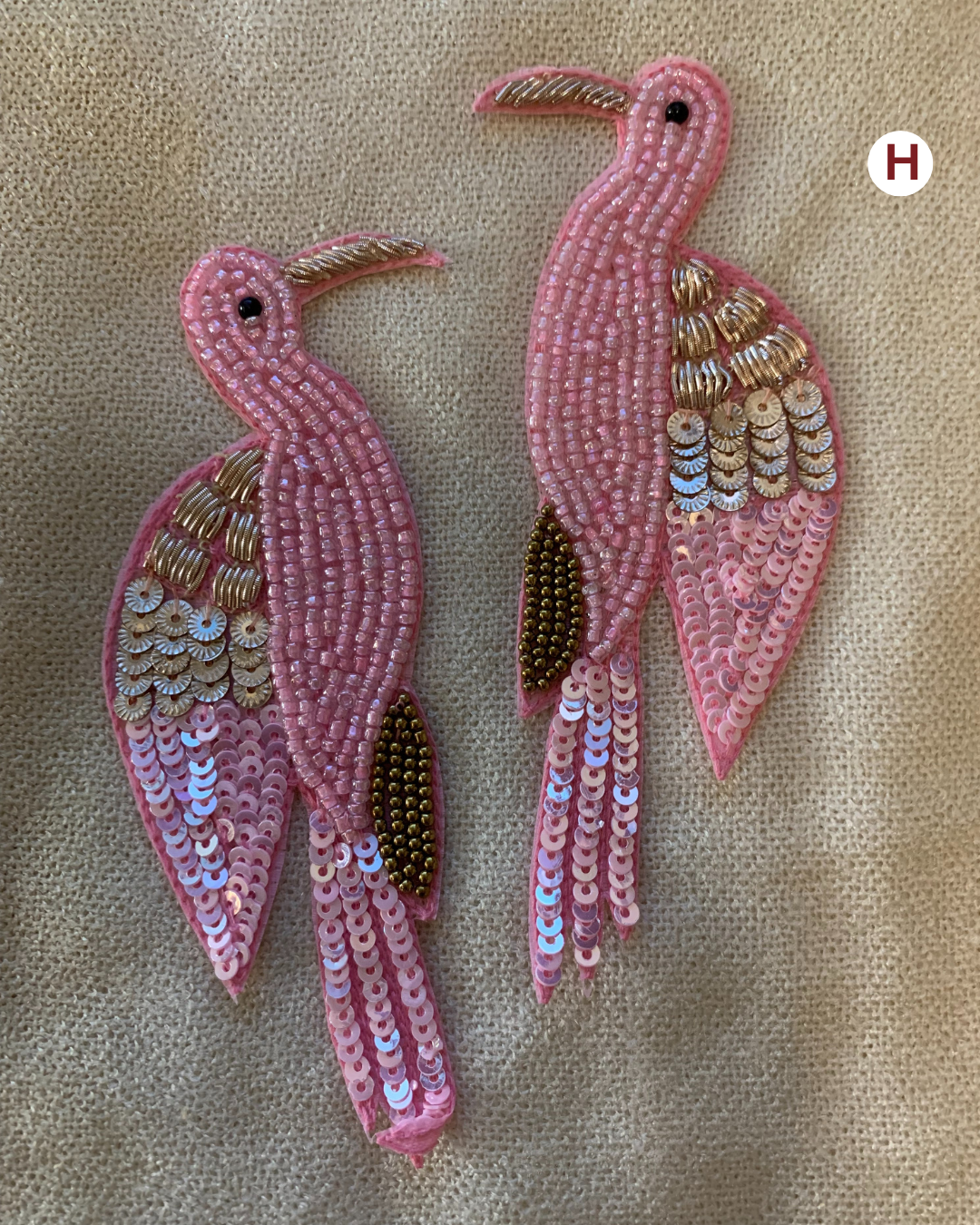 Beaded Bird Patch