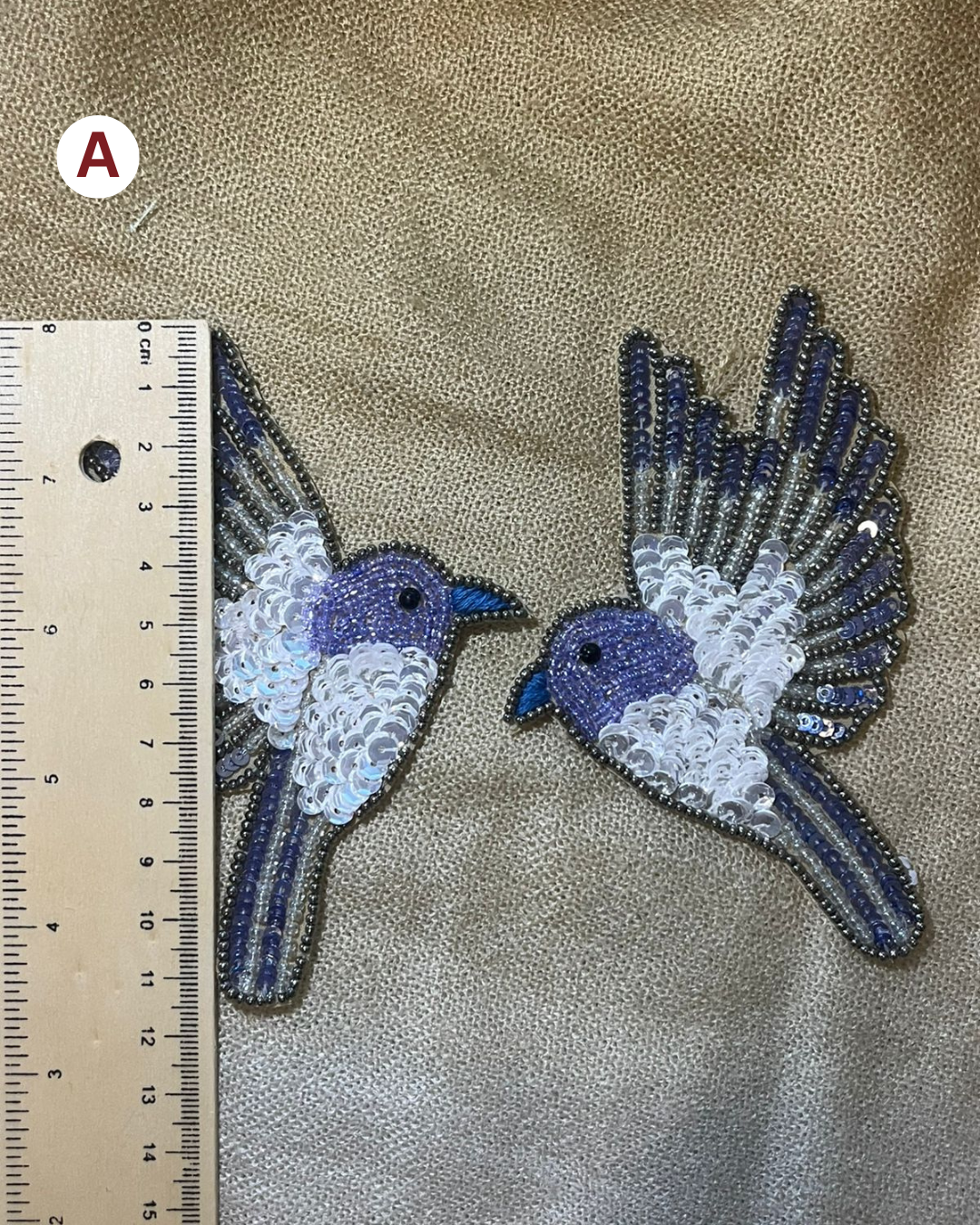 Beaded and sequined patch