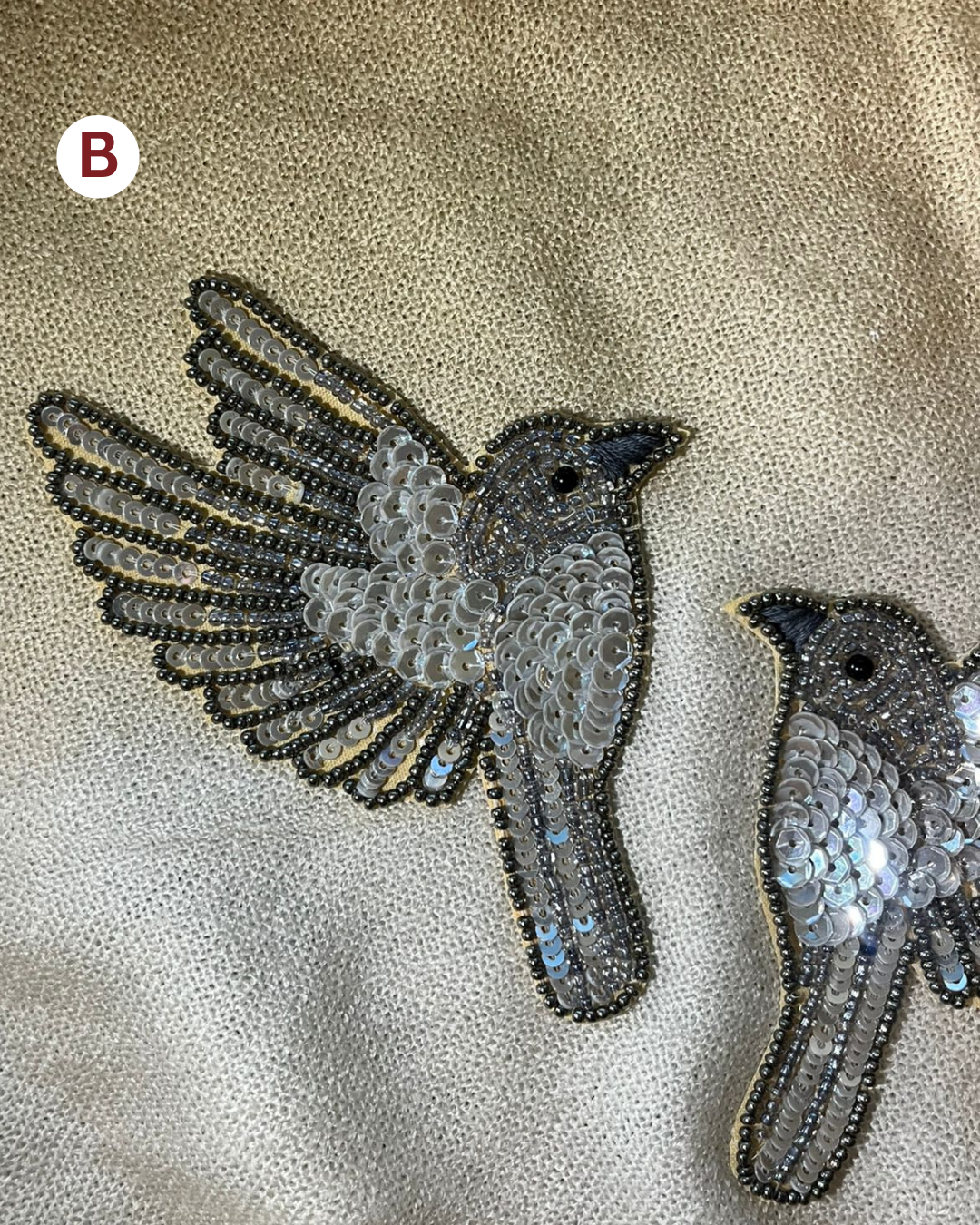 Beaded and sequined patch