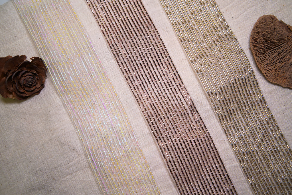 8525 Metallic Grid Sequin Trim on Hard Tulle
