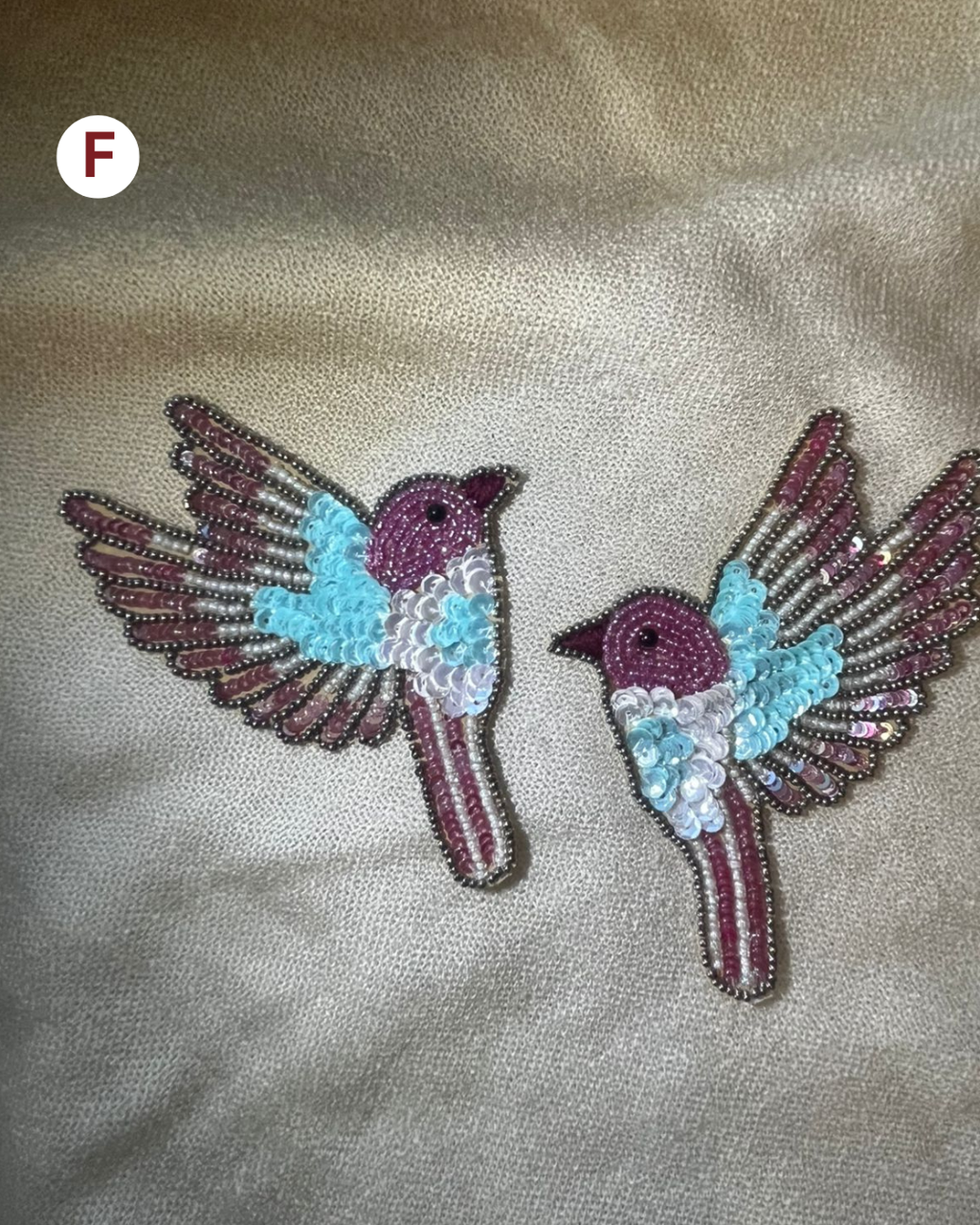 Beaded and sequined patch