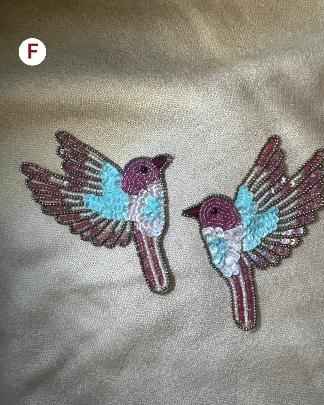 Beaded and sequined patch