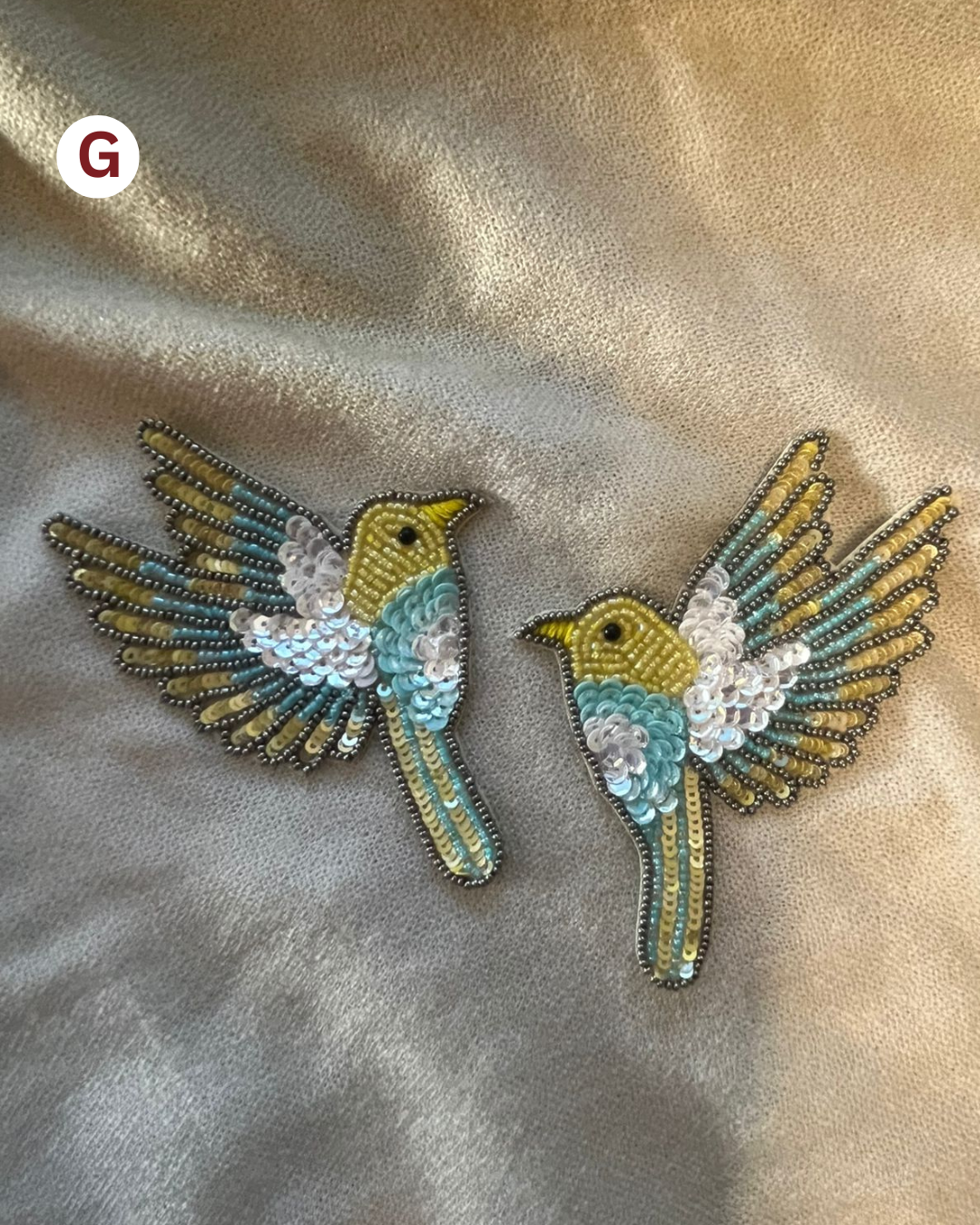 Beaded and sequined patch