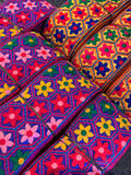 Premium Multicolored Floral Geometric Embroidered Lace Trim