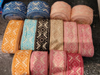 Premium Geometric Diamond & Floral Embroidered Cotton Lace Trim
