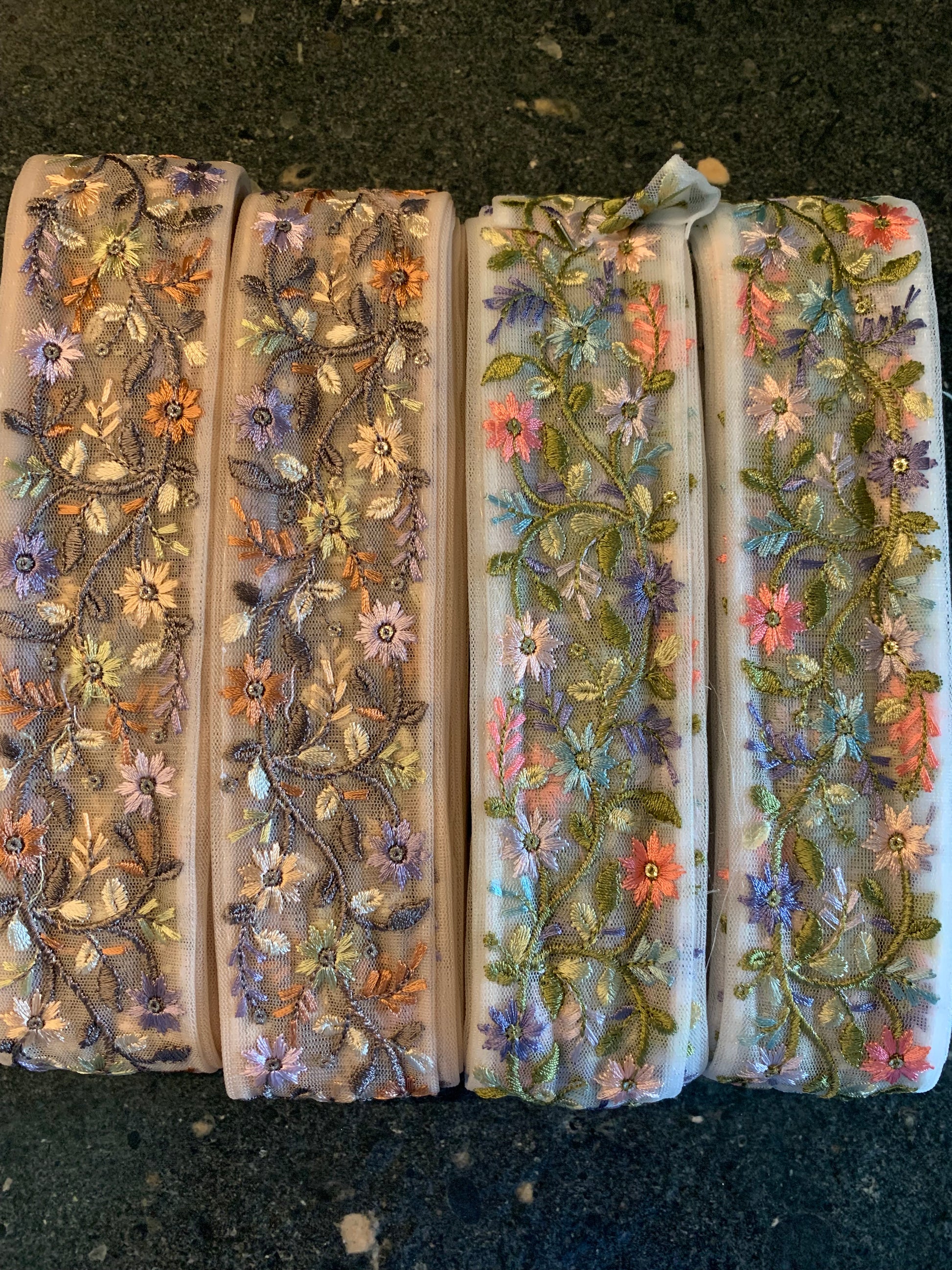 Summer Meadow Floral Embroidered Border