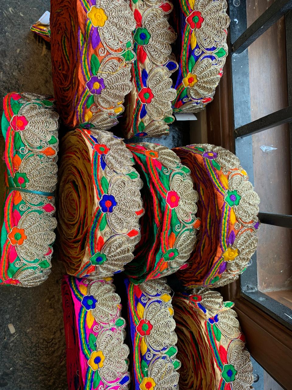 Traditional Multicolor Zardozi Lace Border