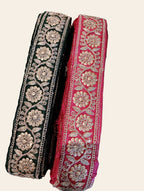 Embroidered Floral Zari Lace Trim