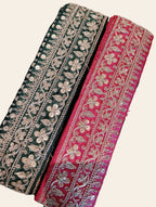 Embroidered Floral Zari Lace Trim with Sequins
