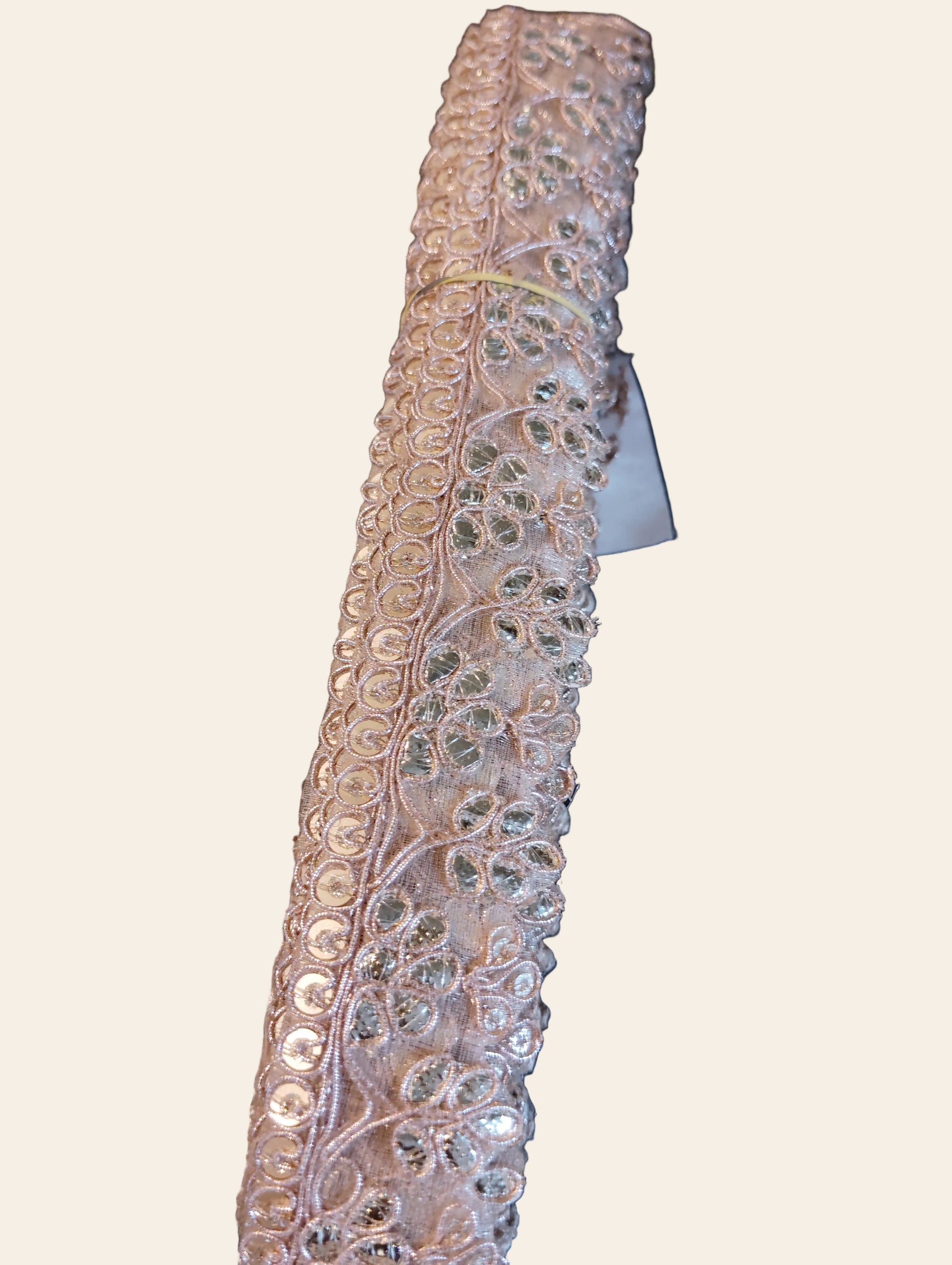 Rose Gold Zardozi Sequin Lace