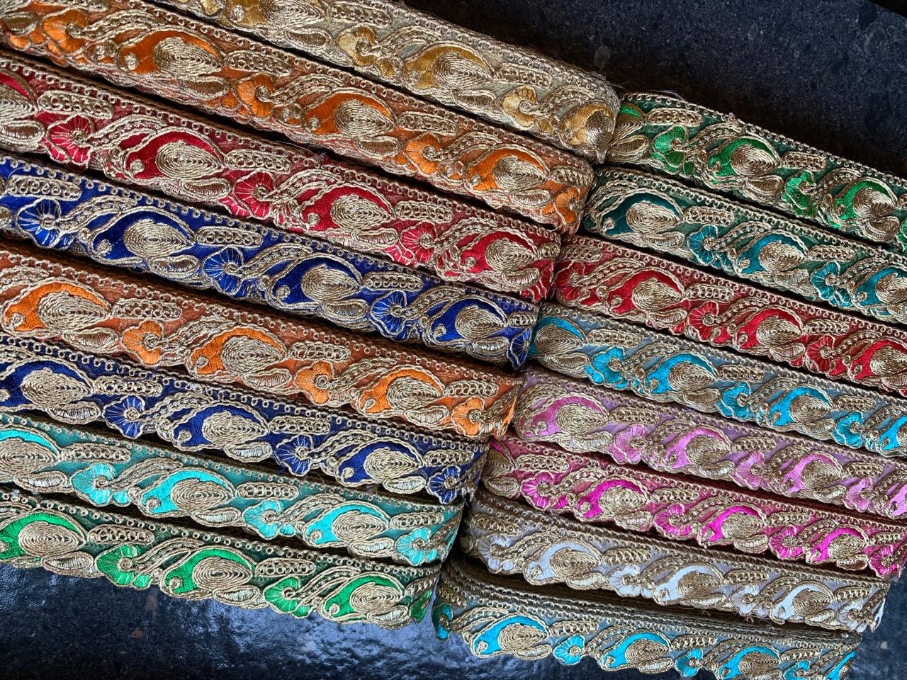 Traditional Metallic Zari & Gota Work Embroidery Trim