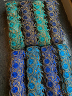 Contemporary Geometric Zari Lace Border