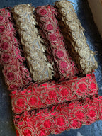 Contemporary Geometric Zari Lace Border
