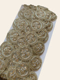 Luxury Pearl and Gold Beaded Sunburst Lace Trim