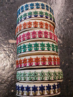 Hand-Embroidered Floral Textile Border