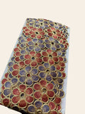 Dual-Tone Floral Embroidered Border Trim with Zari Outlining