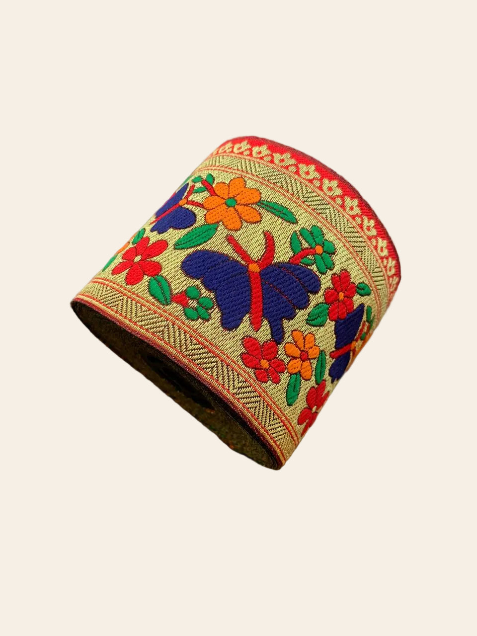 Butterfly & Floral Embroidered Trim