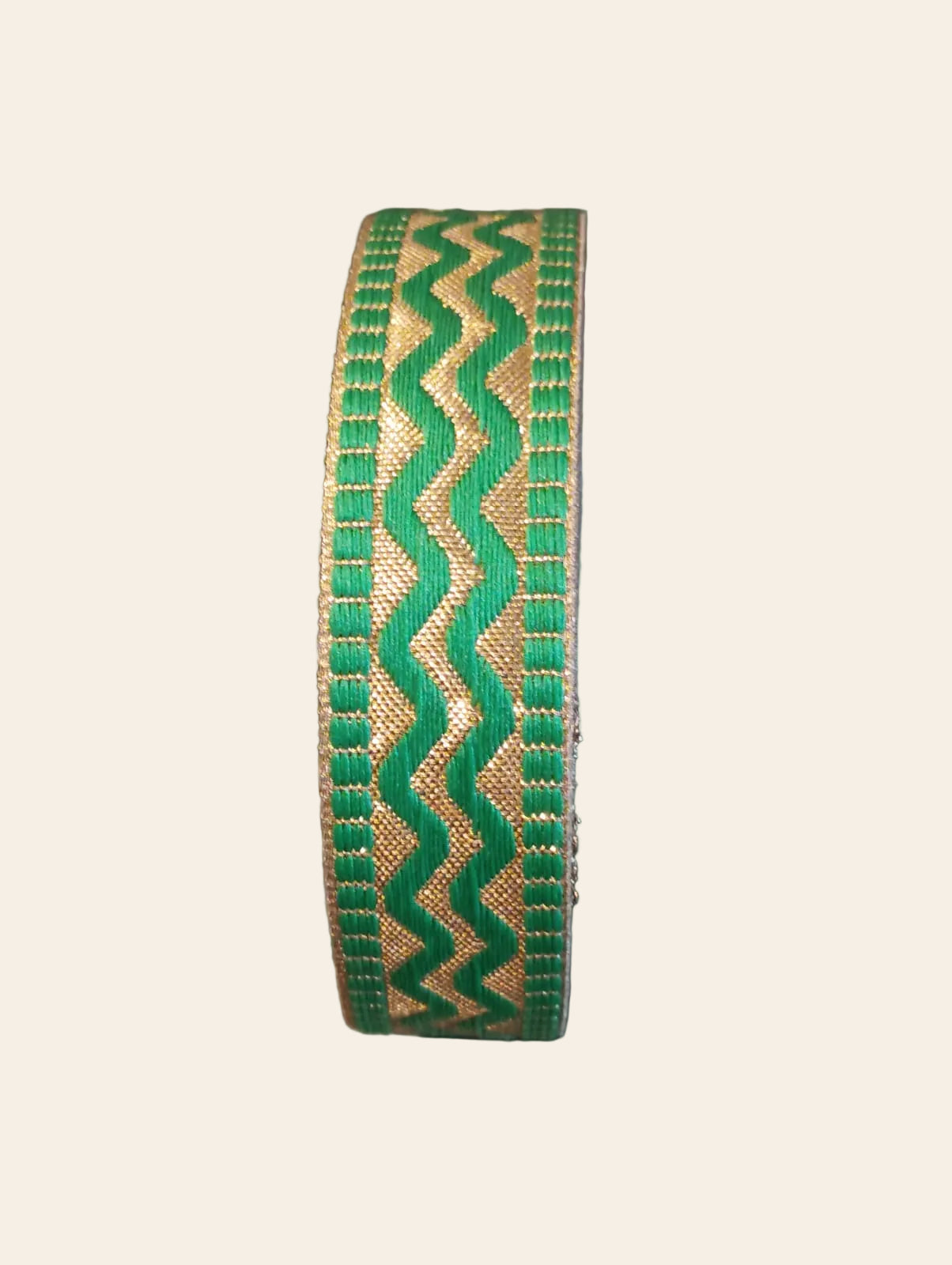 Green and Gold Zig-Zag Gota Patti Trim