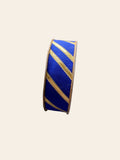 Royal Blue and Gold Striped Ribbon Spool