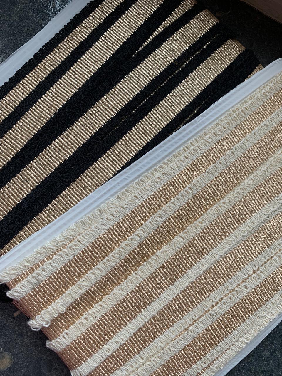 Metallic and Textured Stripe Border Trim