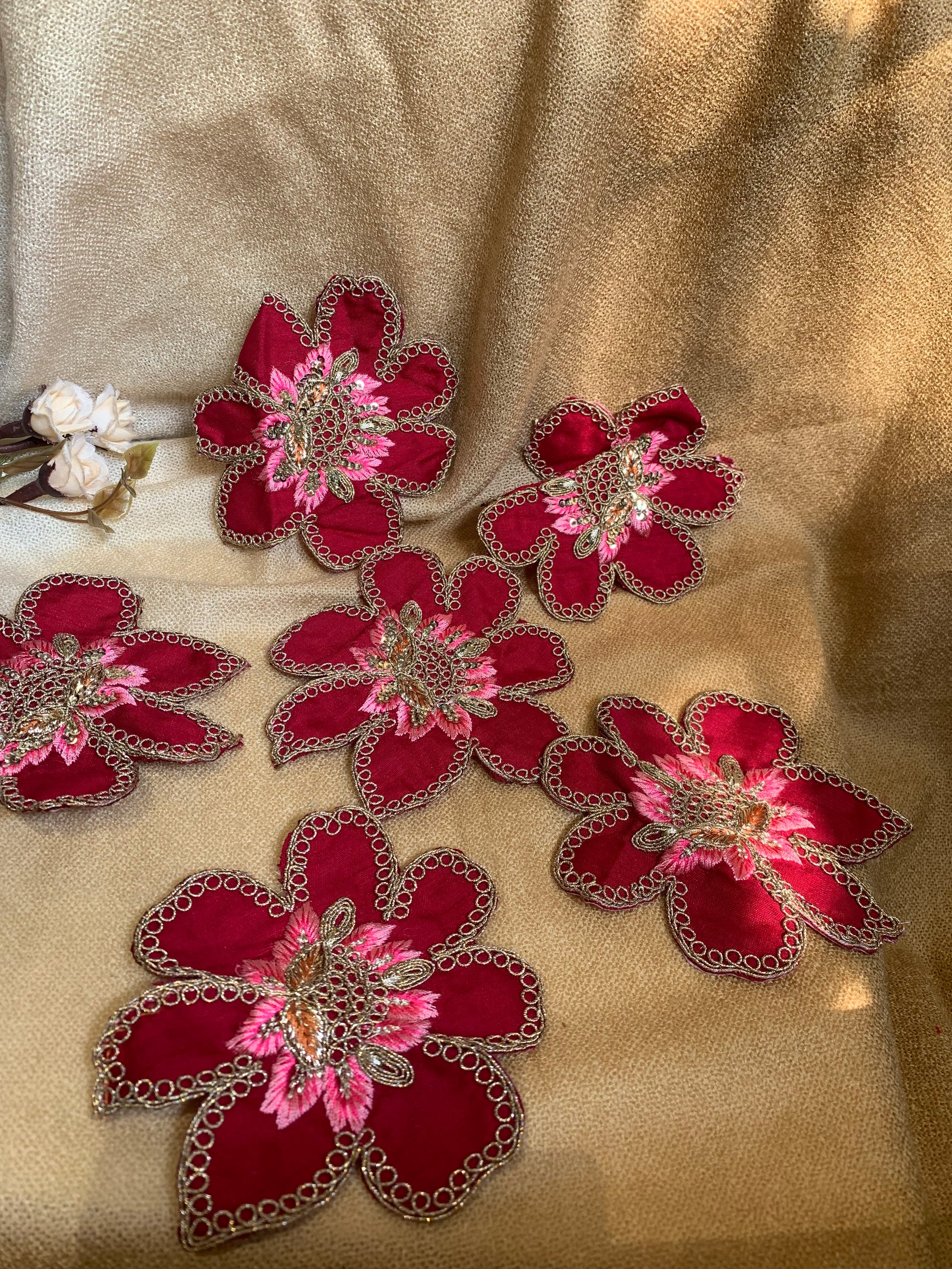 Crimson Glam Floral Patch
