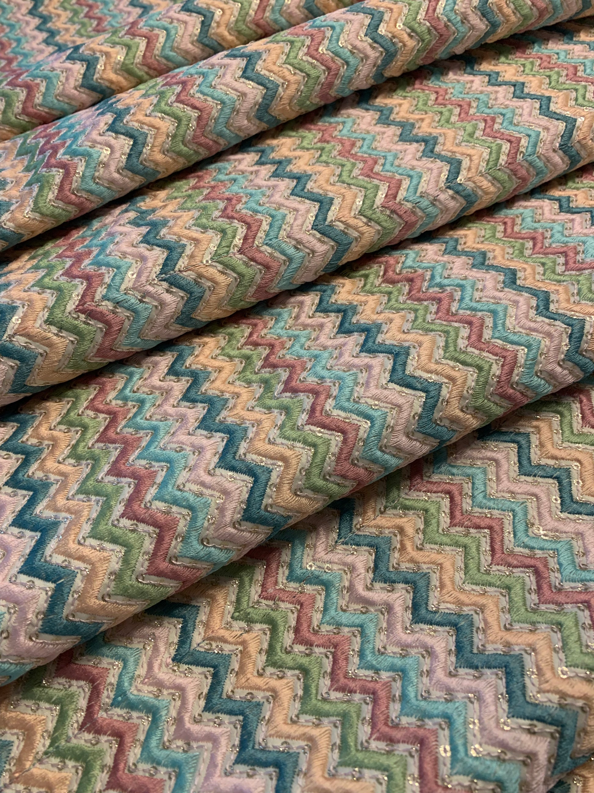 Multicolored Chevron Fabric