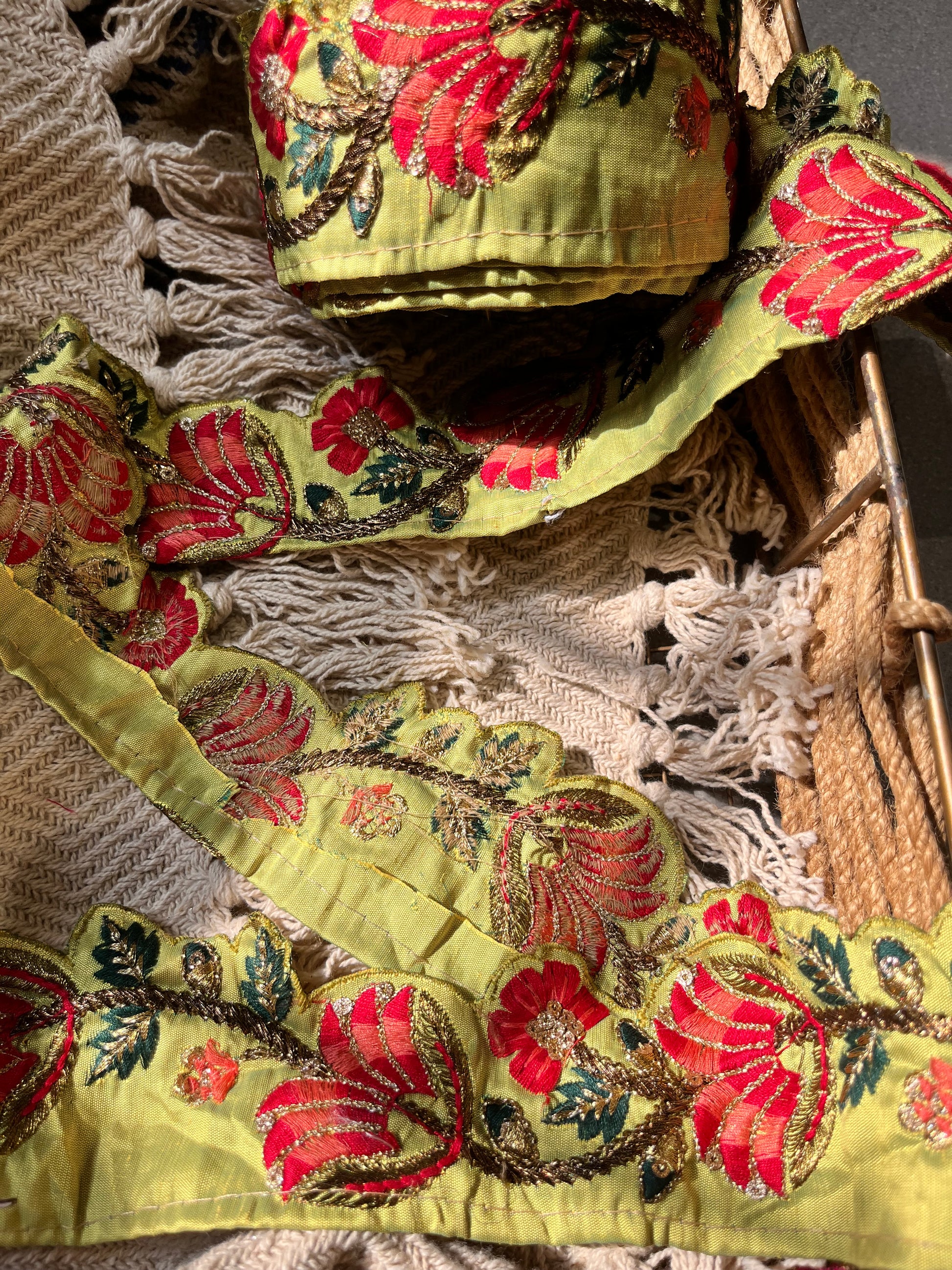 Exquisite Scalloped Gota Patti Border & Gold Zari Work