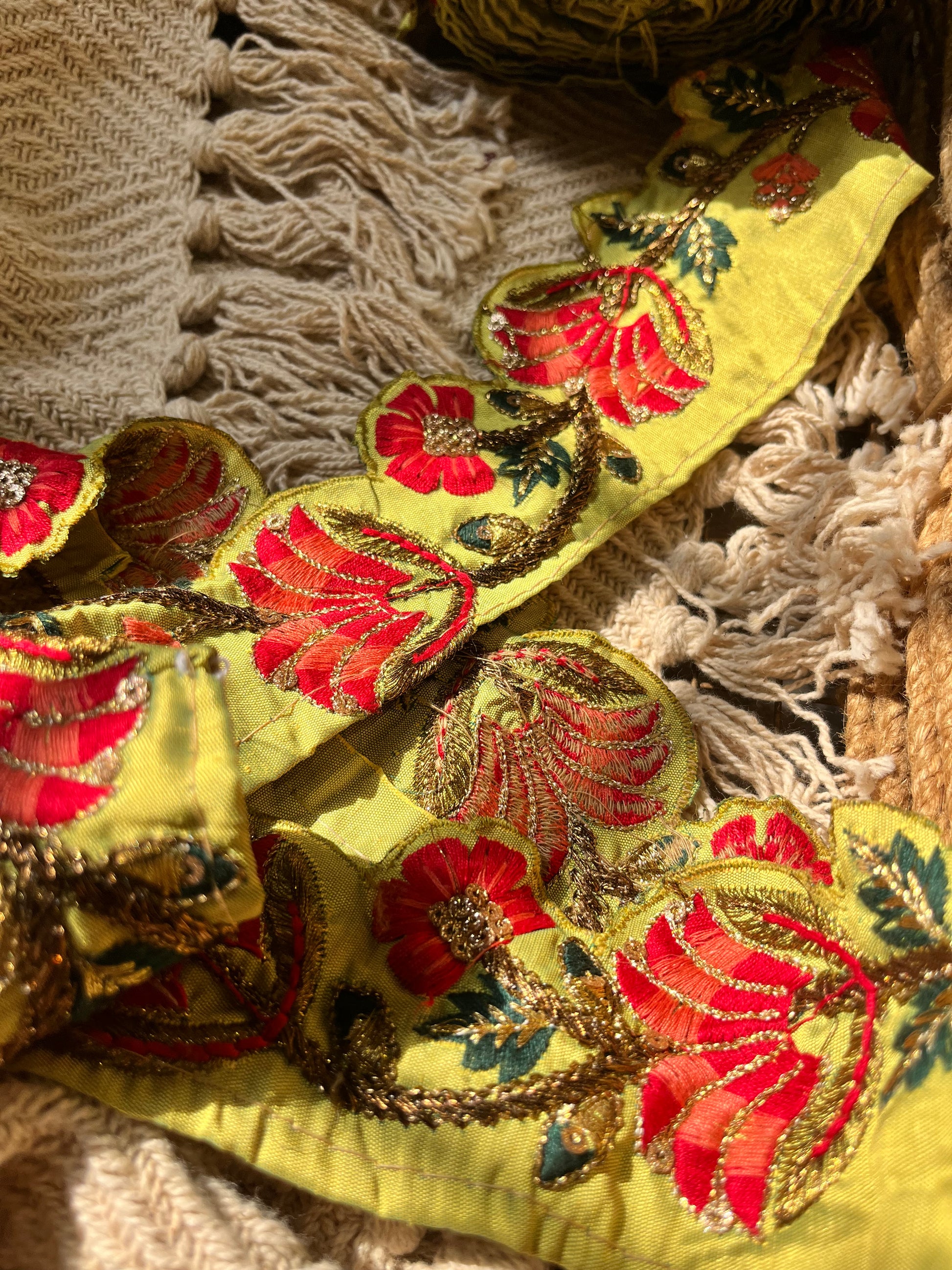 Exquisite Scalloped Gota Patti Border & Gold Zari Work