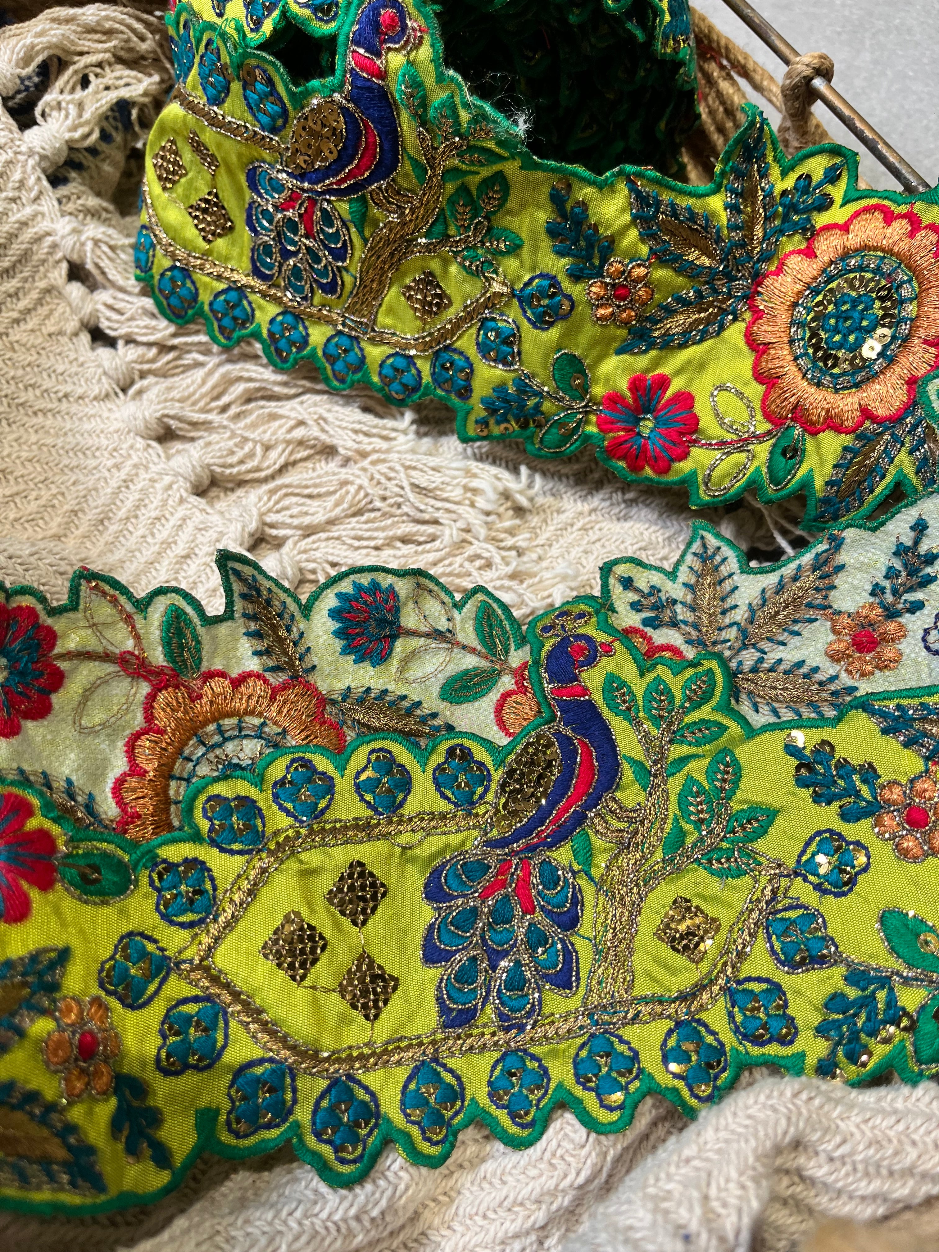 Heavy Zardosi Embroidered Border Lace Trim