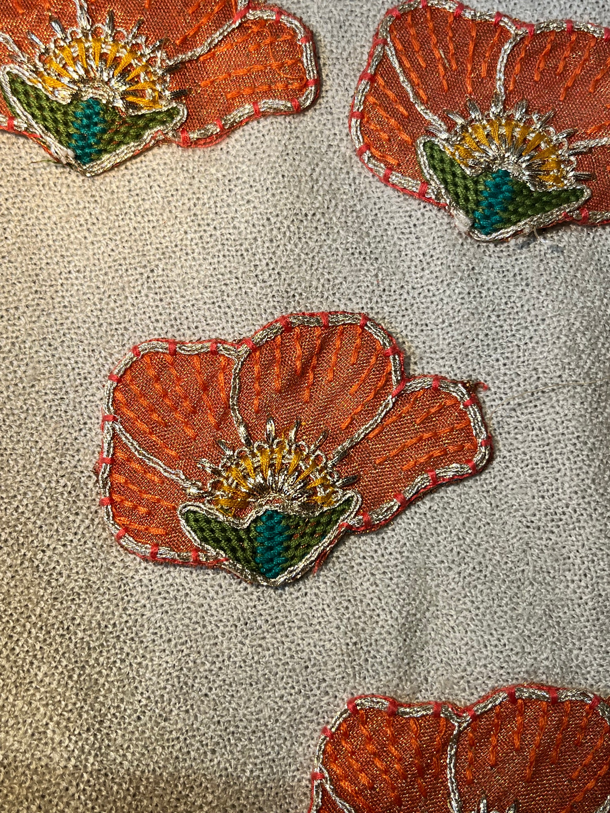 Bright Orange Floral patch