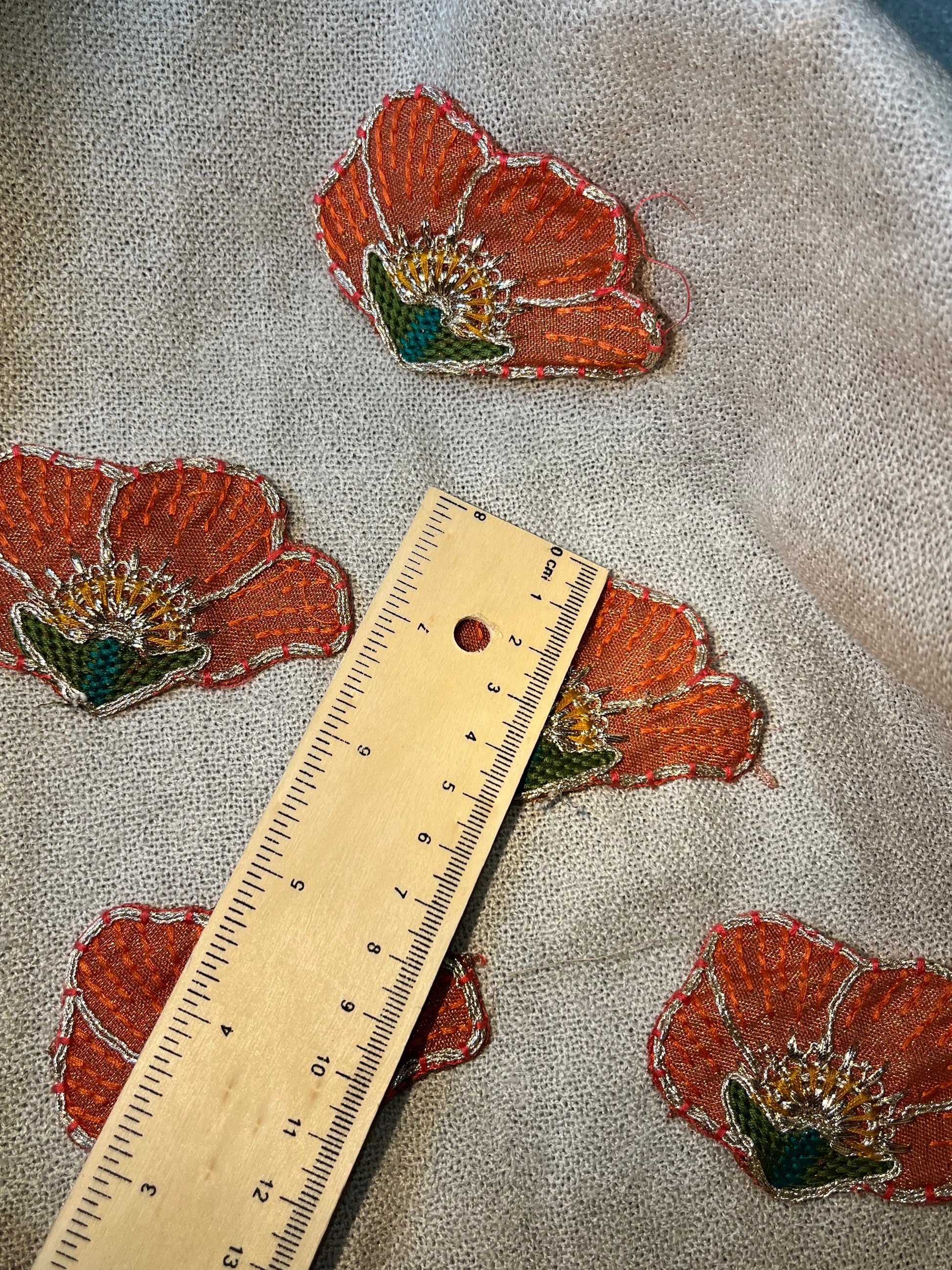 Bright Orange Floral patch