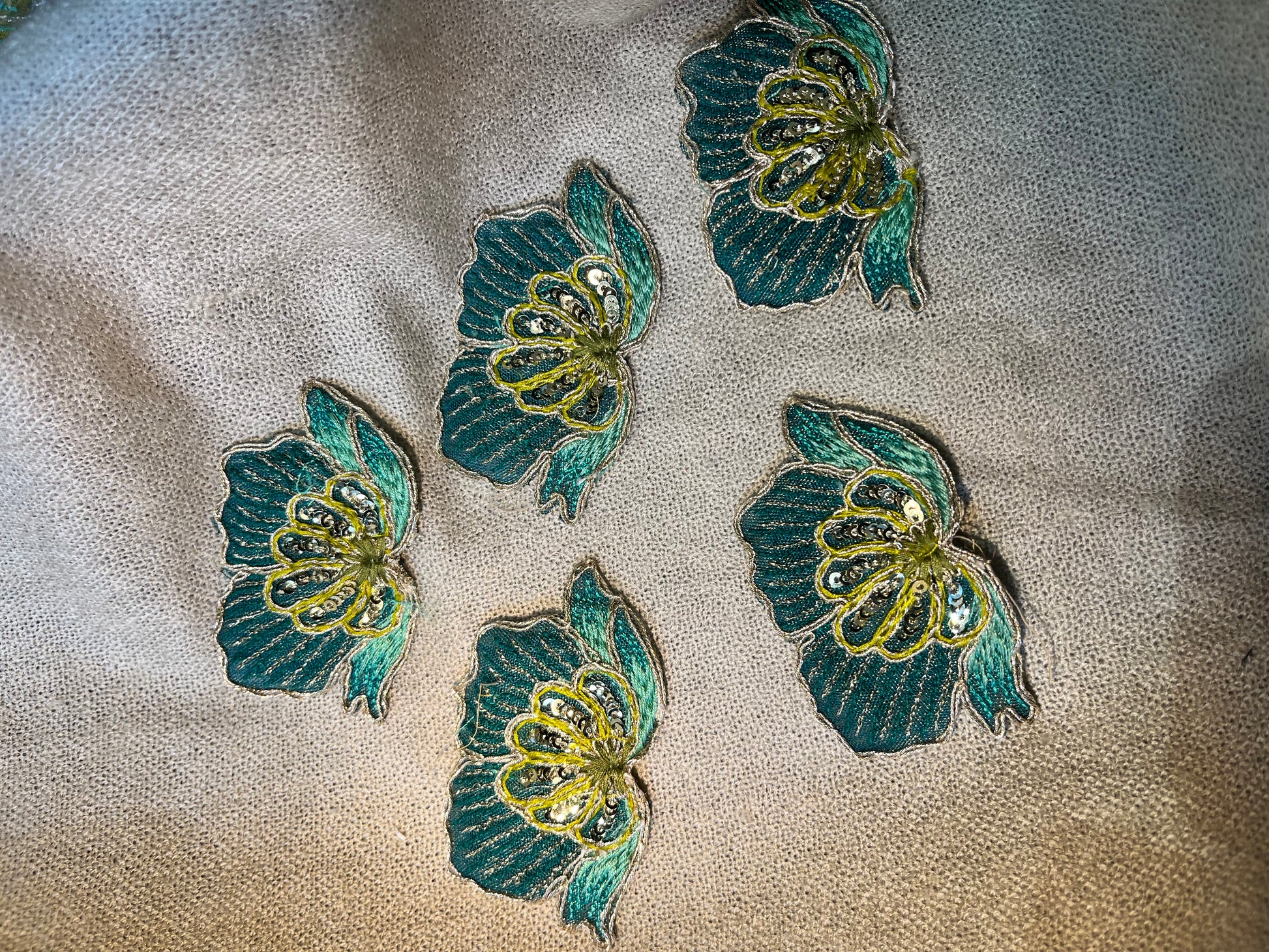 Dark Teal Floral Set patch