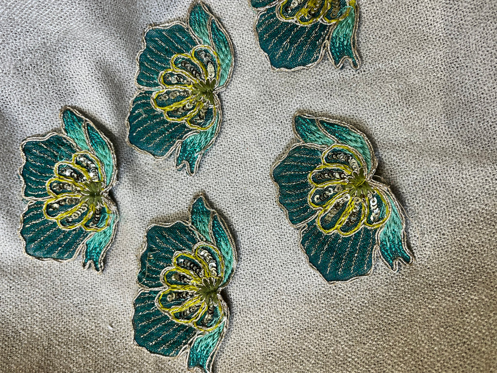 Dark Teal Floral Set patch