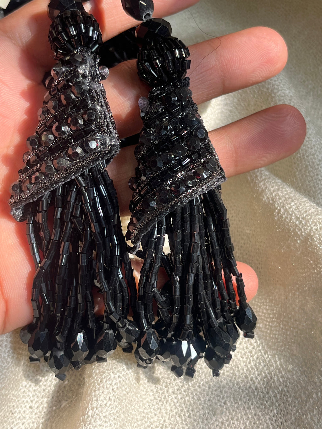 Crystal White Beaded Bridal Tassels