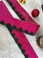 Hot Pink and Green Angled Lace