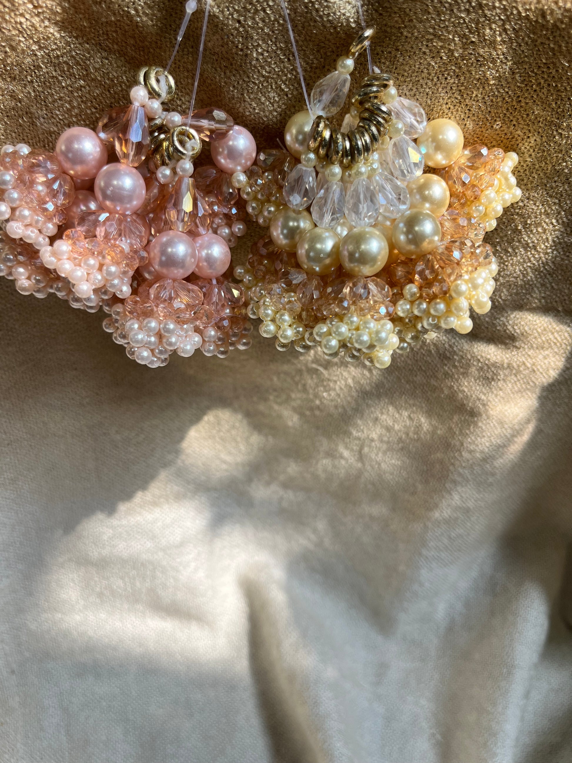 Charming Blush & Pearl Beaded Tassel Charm