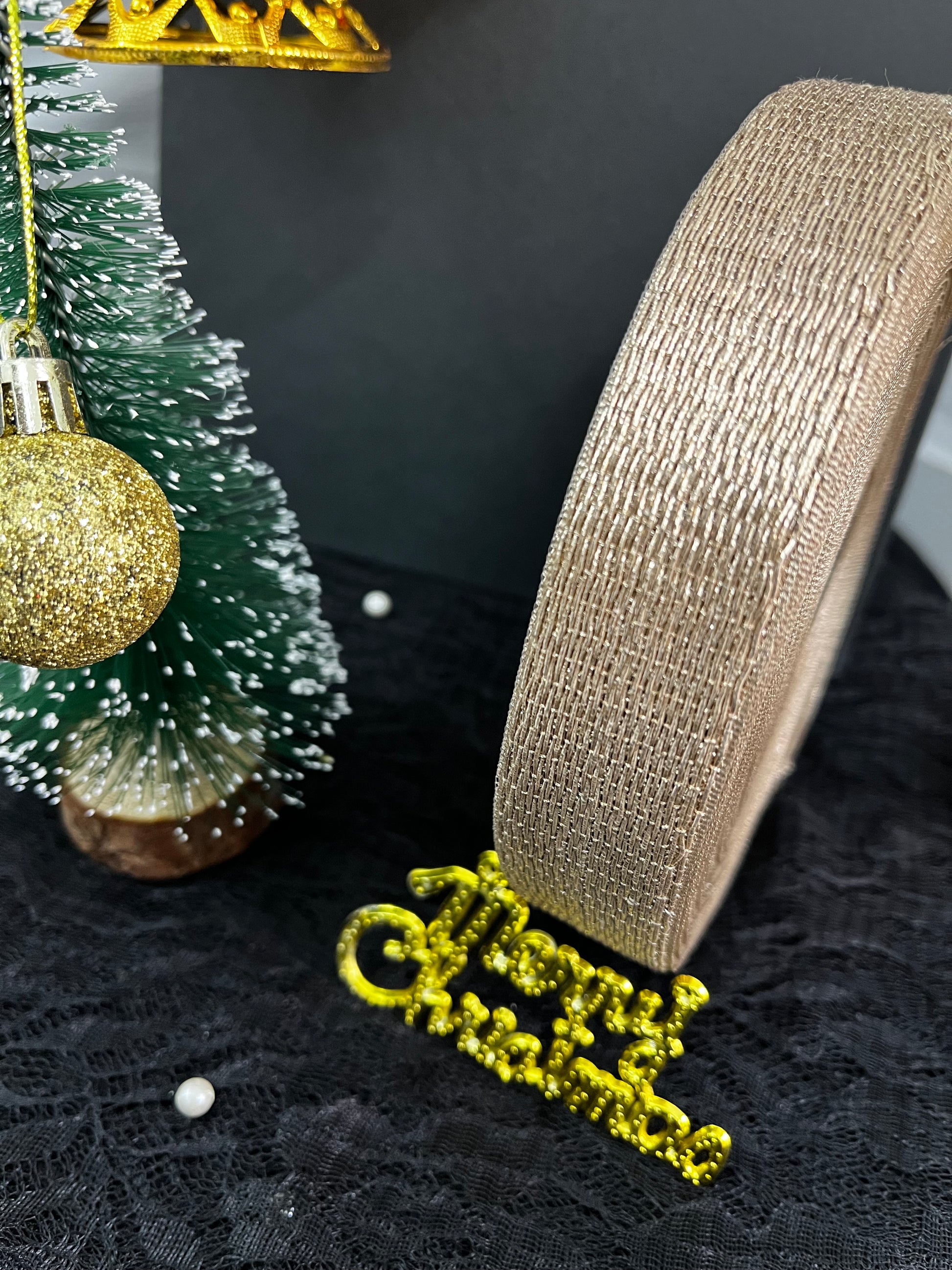 Metallic Gold Mesh Net Ribbon