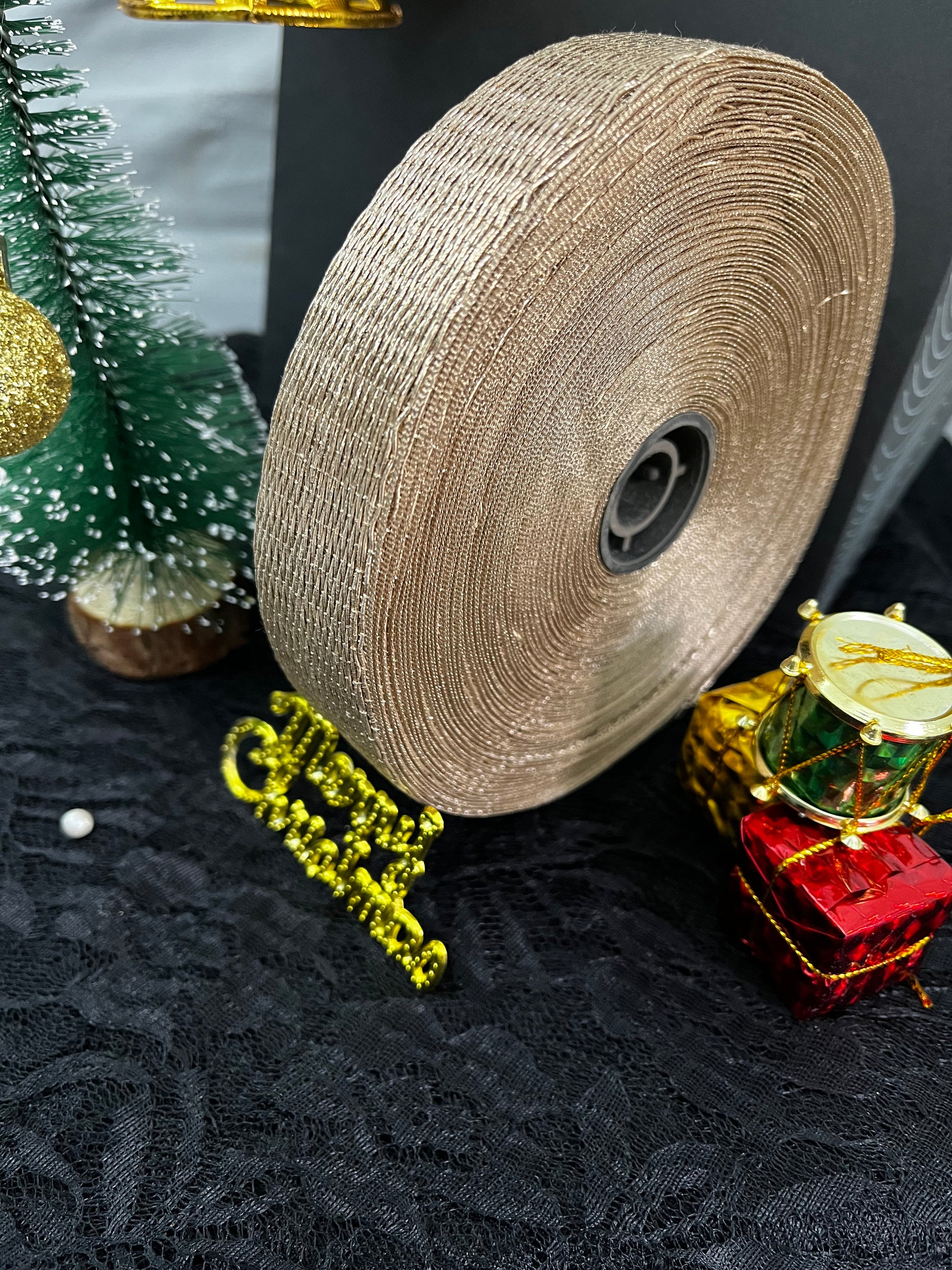 Metallic Gold Mesh Net Ribbon