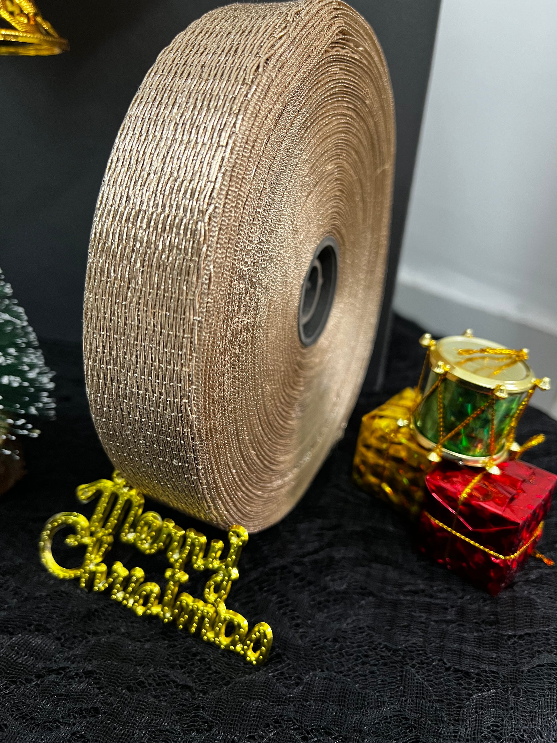 Metallic Gold Mesh Net Ribbon